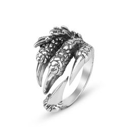 Bague griffe de Dragon réaliste dominatrice en argent Sterling 925, accessoires de bijoux élégants