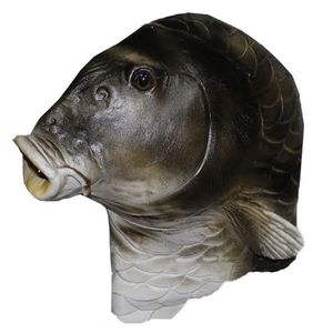 Realistisch vismasker latex dierenhoofdmasker grijs viskostuum hoofddeksel maskerade feest volwassen 220812