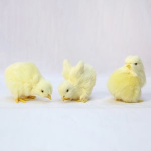 Réaliste fourrure Animal poupée Simulation poussin doux en peluche jouet enfants Cognition poulet modèle son poulet cadeau de pâques enfants jouets