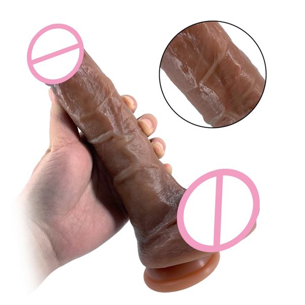 Glans realista Pene enorme Súper grande y suave Dildo Ventosa Juguetes para adultos para parejas Sexy Liquidación Insertar Vagina Anal Plug