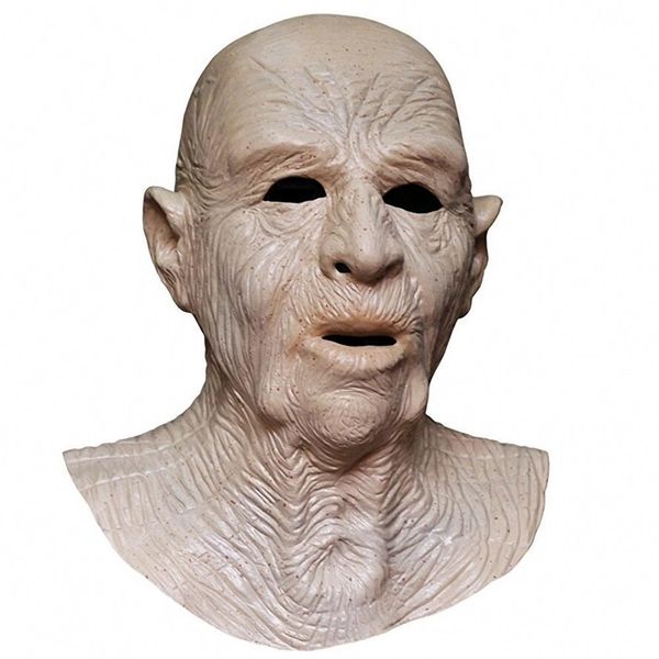 Máscara de hombre realista Látex Humano Máscaras faciales completas Horror Mascara Halloween Viejo Hombre Máscara Adulto Disfraz Fiesta Prop Y200103