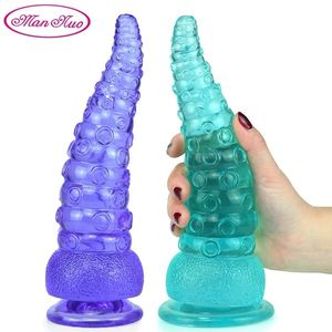 Réaliste Poulpe Tentacule Gode Énorme Jouet Anal Doux Sain PVC Monstre Sex Toy pour Femmes Lesbiennes avec Ventouse Produit Adulte P0816