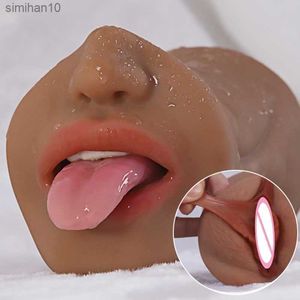 Réaliste Oral Sexy Femmes Lèvres Rouges Bouche Masturbateurs Masculins Gorge Profonde Avec Langue Dents Nez Sex Toys Pour Hommes Masturbation Coupe L230518