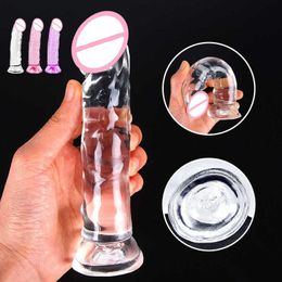 Pene realistico Piccolo dildo Principiante Masturbazione femminile G Spot Ventosa Plug anale Lesbiche per adulti per donne 18