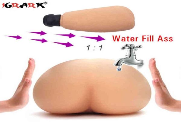 Femmes sexy réalistes L'eau gonflable remplit gros cul puste cul vagin masturbateur mâle soft bâton sexe toys for hommes biens intimes y6196926