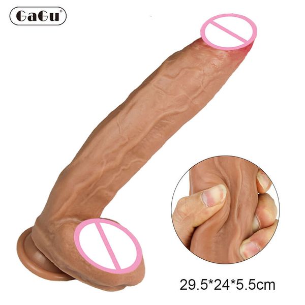 Dildo en silicone réaliste ÉNORME ÉNORME avec des jouets sexy de la ventouse pour femmes Strapon vagin Flirting Masturbation Massager