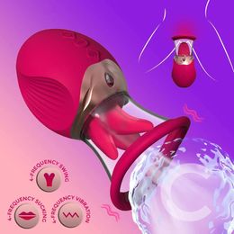 Terme réaliste Licking Adulte Sucking Vibrator Sext Toy 3 in 1 Nipple Clitoral G Spot Stimulateur pour femmes couples 240408