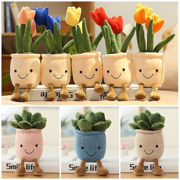 Réaliste Tulipe Viande Nouveauté Article Plante En Peluche En Peluche Jouet Doux Étagère Décorative Poupée Creative En Pot Fleurs Coussin T9I001606