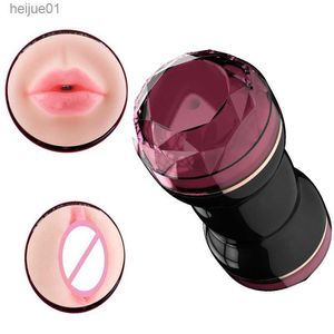 Réaliste Vagin Anal Masturbateur Masculin Bouche Orale Avion Coupe Vraie Chatte Gorge Profonde Double Trou Masturbation Sex Toy pour Hommes L230518