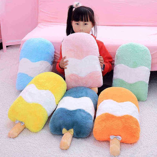 Reallife Popsicle Almohada Lindo Helado Plushie Juguete Suave Relleno Macarons Snack Doll Felpa Comida Juguetes Cojín Sofá Niñas Decoración J220729