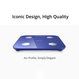 Báscula de grasa corporal Realme Bluetooth inteligente 5.0 LED Pantalla digital Balanza de peso de prueba - Azul