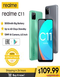 Realme C11 mobiele telefoons 65 inch 5000 mAh grote batterij 40 dagen lange stand-by 3 kaartsleuf Android-smartphone 13 MP cameratelefoon6646148