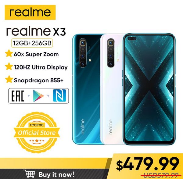 Realme X3 12GB 256GB Smartphone 120Hz affichage téléphone portable 64MP 60X SuperZoom Snapdragon 855 6 Pro téléphone 5330079