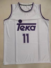 Reals 1993-94 Home Uniforme # 11 Sabonis Basketball Jersey peut être personnalisé avec n'importe quel nom et numéro