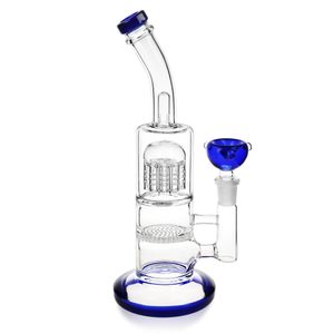 REANICE Bécher Bong Verre Tuyau De Recyclage D'eau Lourd Épais Grands Narguilés Lumineux Joint En Nid D'abeille Fumer Bongs Noirs Vortex Bubbler