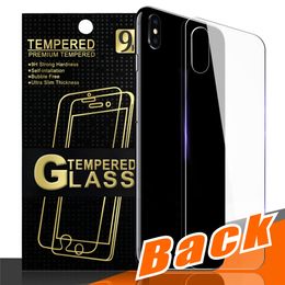 Achter achtergehard glas voor iPhone XR XS MAX Back Cover Screen Protector Film 0.26mm 2.5D 9H Anti-Shatter with Paper Package
