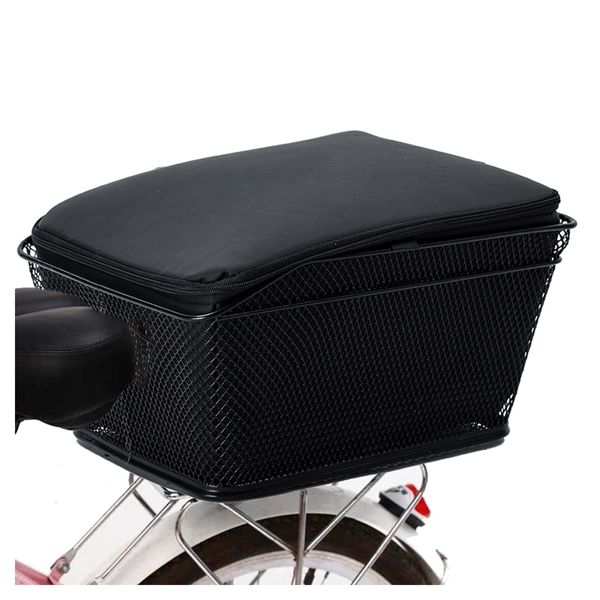 Panier de vélo arrière Sac à vélo de grande capacité métallique métallique étanche à couverture étanche