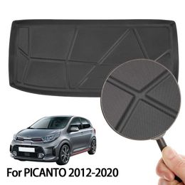 Achterste boot lading mat fit voor kia picanto 2012-2020 zwarte rubberen auto kofferbak voering beschermbeschermer