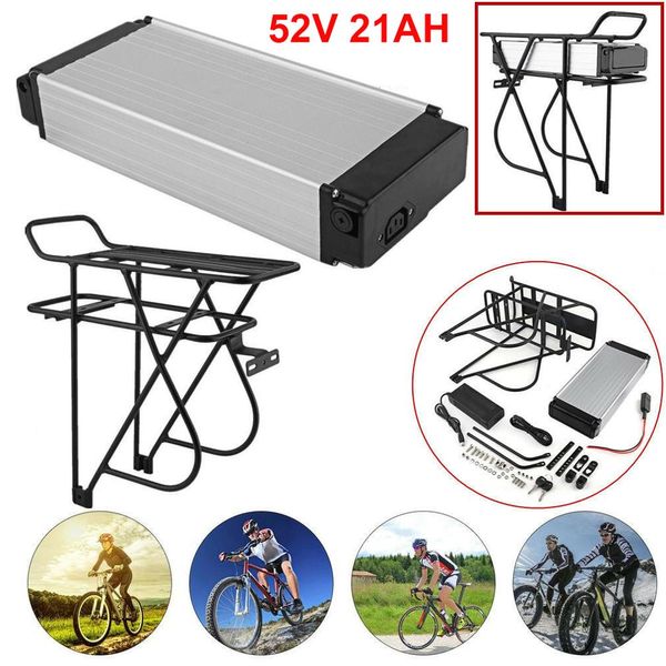 Porte-bagages arrière 52V 21AH batterie lithium-ion avec cellules Samsung/LG 18650 E-Bike pour moteur de vélo 1000W