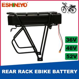 Achterrek ebike batterij 36V 35AH 48V 20AH 52V elektrische fiets lithium batteria met laagbagage voor middenaandrijving Motornaafmotor