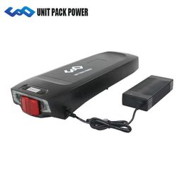 Rack arrière Ebike Battery City Mountain 36V 13Ah Batterie lithium 18650 Cellules pour le vélo E 500W 1000W 48V 10AH 25A BMS avec feu arrière