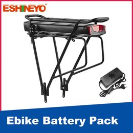 Achterrek Ebike batterij Pack 36V 10AH 13AH 17.5AH elektrische fiets lithiumbatterijen met 2 lagen bagage voor 500W 350W 250W