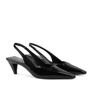 Nouvelles sandales Slingback Escarpins à talons coniques Talons 5,5 cm Chaton Hee Semelle en cuir Designer de luxe pour femmes Fashion Party Mariage Chaussures de soirée Chaussure 35-42 avec boîte