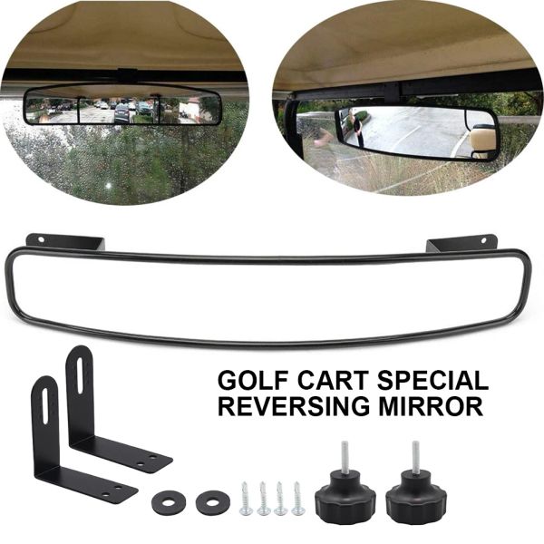 Miroir de la vue arrière Réglage flexible Miroir de secours Miroir inverse de repliage pour chariots de golf Car Car pour Yamaha Ezgo Zone Charst