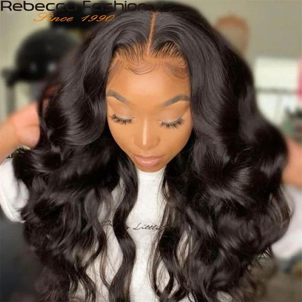 Rebecca Body Wave Lace Front 180d Transparent Frontal Human Hair T Part Brazilien 240401