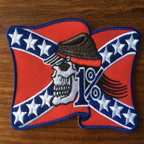 Rebel 1% Drapeau Américain MC Biker Patch Broderie Fer Sur Coudre Sur Patch Badge 10 pcs Lot Applique DIY 258U