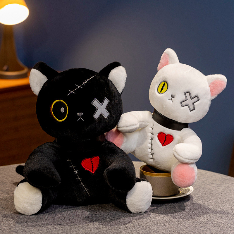 Reborn Cat Plush Toys Pyled Dark Series Gothic Lolita Animals Doll Halloween Plush Kids Toy Toy Home Decor