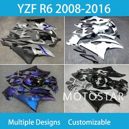 Reconstruya su bicicleta YZF R6 2008 2009 2012 2012 2013 2015-2016 Kit de carenado completo 100% Molde de inyección de ajuste para Yamaha YZFR6 08-16 REPARACIÓN DEL CUERPO ABS Plastic Bike Bodywork
