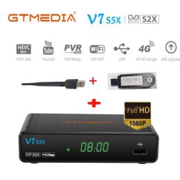 Récepteurs 50pcs GTMedia V7 S5X DVBS2 HD PowervU Satellite récepteur DVBS / S2 / S2X AVS + VCM / ACM VS V7 HD V7 S2X Freesat V7S HD