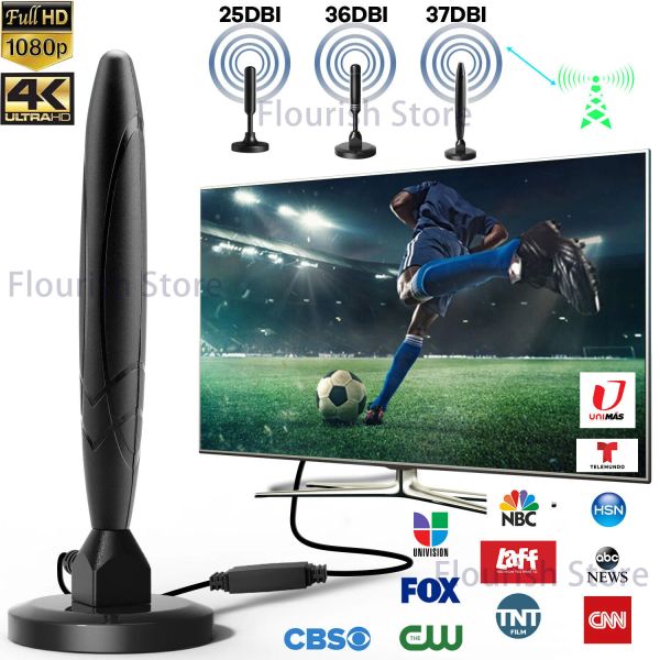 Récepteurs de 5600 miles Antenne TV numérique HDTV Amplifié 4K 1080P INDOOR EXTÉRIEUR INFORMATIQUE 4K 1080P