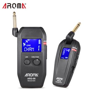 Récepteurs AROMA guitare système de Transmission Audio sans fil émetteur récepteur 6.35mm prise écran LCD batterie intégrée pour guitare électrique 230922