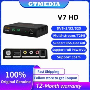 Récepteurs GTMedia V7 HD Prise en charge DVBS / S2 / S2X AVS + BISS AUTO Roll Full PowervU UNICABLE 1080P HD USB DONGLE DONGLE DÉCODER OFFICIEL