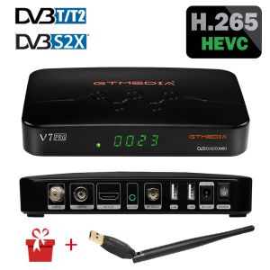 Récepteurs GTMedia V7 Pro Receiver Terrestrial Satellite TV Receiver FHD DVBS2 T2 Combo H.265 Main 10 CCAM CA Carte Stock en Italie Espagne