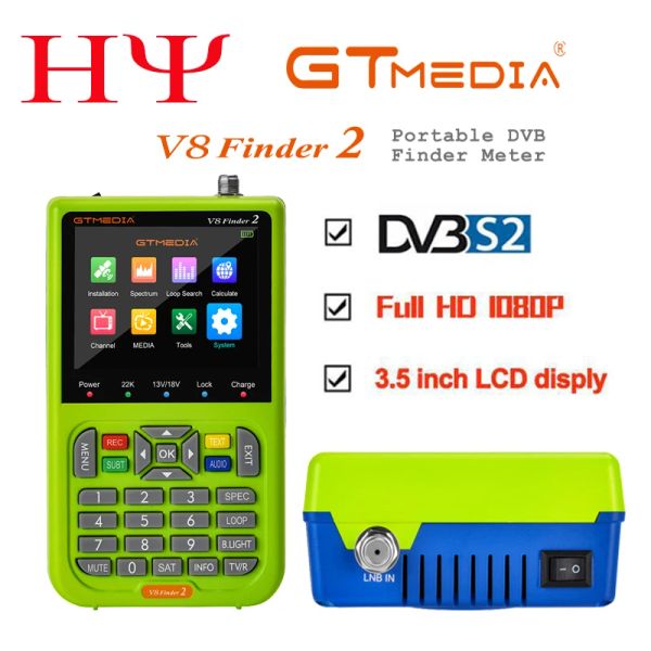 Receptores GTMEDIA V8 Finder 2 Medidor de satélite Señal DVBS2X/S2/S H.265 VS ST5150 V8 Finder Pro WS6933 WS6980 GTMEDIA V8 Finder2
