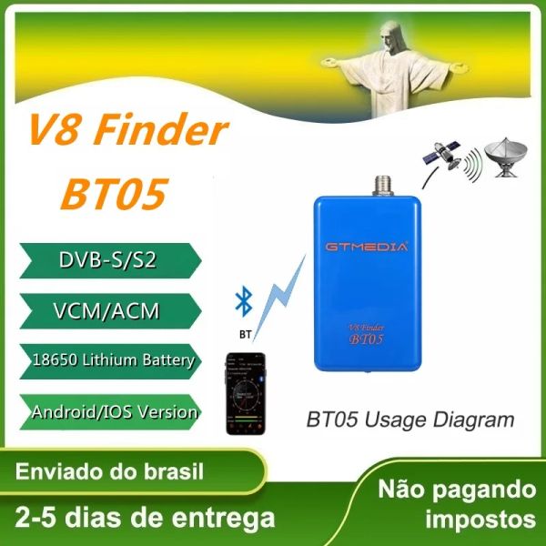 Récepteurs GTMedia V8 Finder BT05 DIGITAL SATELLITE FINDER DVBS / S2 1080P mieux que Satlink WS6933 6906 6916 Prise en charge du système Android / iOS