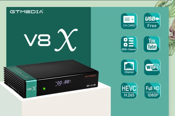 Récepteurs gtmedia v8 nova dvbs2 intégrée de support WiFi AVS + .265 récepteur satellite vs gtmedia v8x v8 uhd