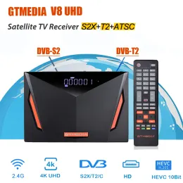 Ontvangers Gtmedia V8 UHD 4K Satellietontvanger DVB S2 Built WiFi -ondersteuning H.265 DVBS/S2/S2X+T/T2/CABLE/ATSCC/1SDBT Vs V8 Finder 2 Pro