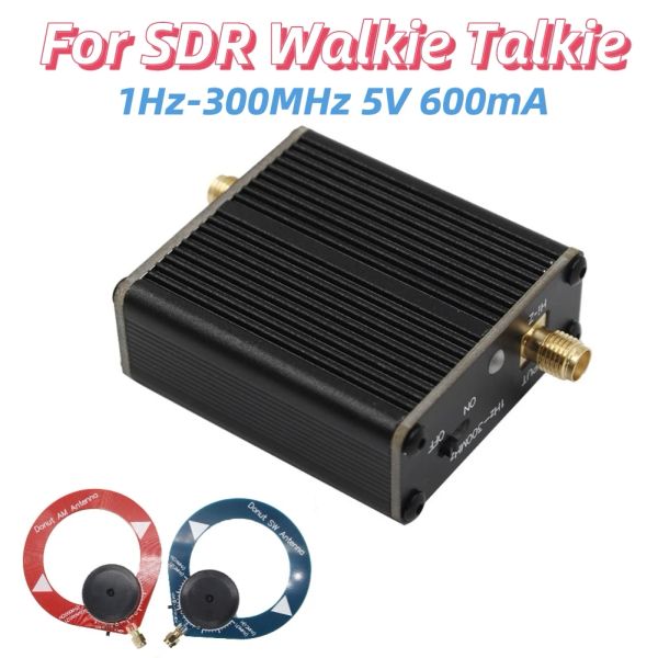 Receptores Amplificador de alta impedancia Antena de bucle pequeño 1Hz300MHz Antena de onda corta de donas 5V 600MA para Hackrf One para SDR Walkie Talkie