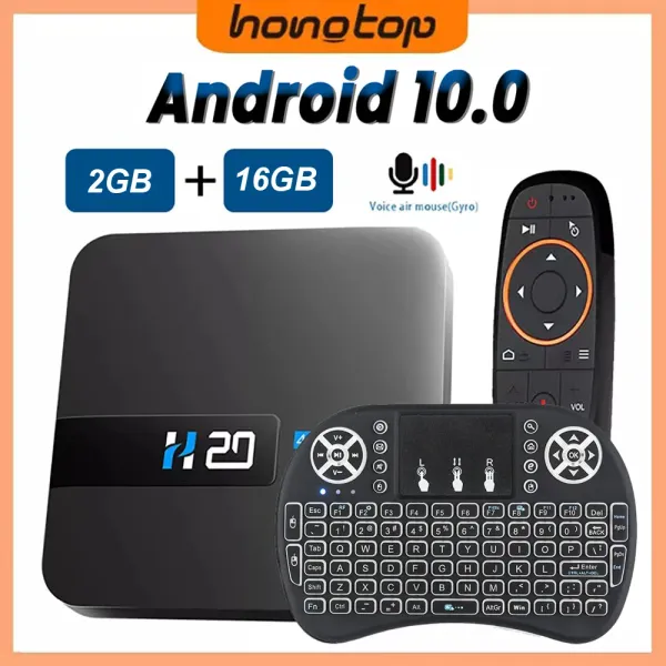 Récepteurs HONGTOP H20 Smart Android TV Box Android 10.0 2 Go 16 Go 4K HD Assistant vocal TV Box Android 3D Play Store Livraison gratuite TV Box