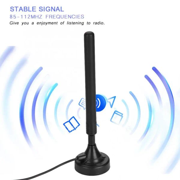 Receptores Hogar de 25 dB Antena de radio FM de alta ganancia 85112MHz Antena USB FM de alta sensibilidad para piso bajo con amplificador de señal de radio