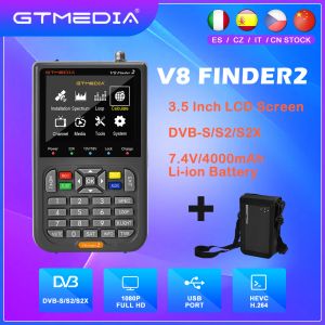 Récepteurs New Brésil DVBS2X / S2 / S Signal Signal Finder GTMedia V8 Finder2 Metter 1080p HD 3,5 