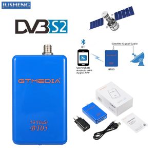 Récepteurs New Gtmedia V8 Finder BT05 1080p Bluetooth DVBS2 Satellite Finder avec un système de support au lithium Android et iOS