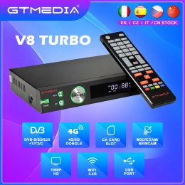 Récepteurs Nouveau décodeur TV GTMedia V8 Turbo DVBS2 / S2X DVBT2 DVBC Europe Espagne Italie Portugal TV Settop Box Biss + Powervu Key with WiFi