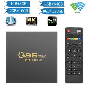 Récepteurs Q96 MAX TV Box Android 11 Amlogic S905 Quad Core HD Set Top Box Player Média H. 265 8 Go 128 Go WiFi 4K Home Theatres IPTV TV
