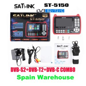 Ontvangers Satlink ST5150 DVBS2/T2/C Combo HD ST5150 Satelliet -tv Finder Meter H.265 MPEG4 Ondersteuning QPSK16APSK Vs Gtmedia V8 Finder 2 Pro