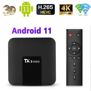 Récepteurs tx3mini Smart TV Box Android 11.0 2023 UHD HDR10 4K H. 265 AMLOGIC S905 5G WIFI IPTV Set Top Multimedia 2GB 16G